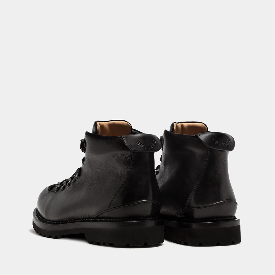 BUTTERO: CANALONE HIKING BOOTS IN BLACK LEATHER
