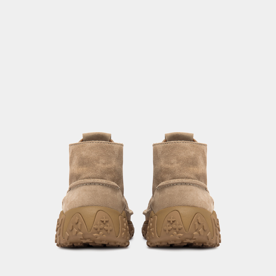 BUTTERO: VINCI X ANKLE BOOTS IN BEIGE SUEDE
