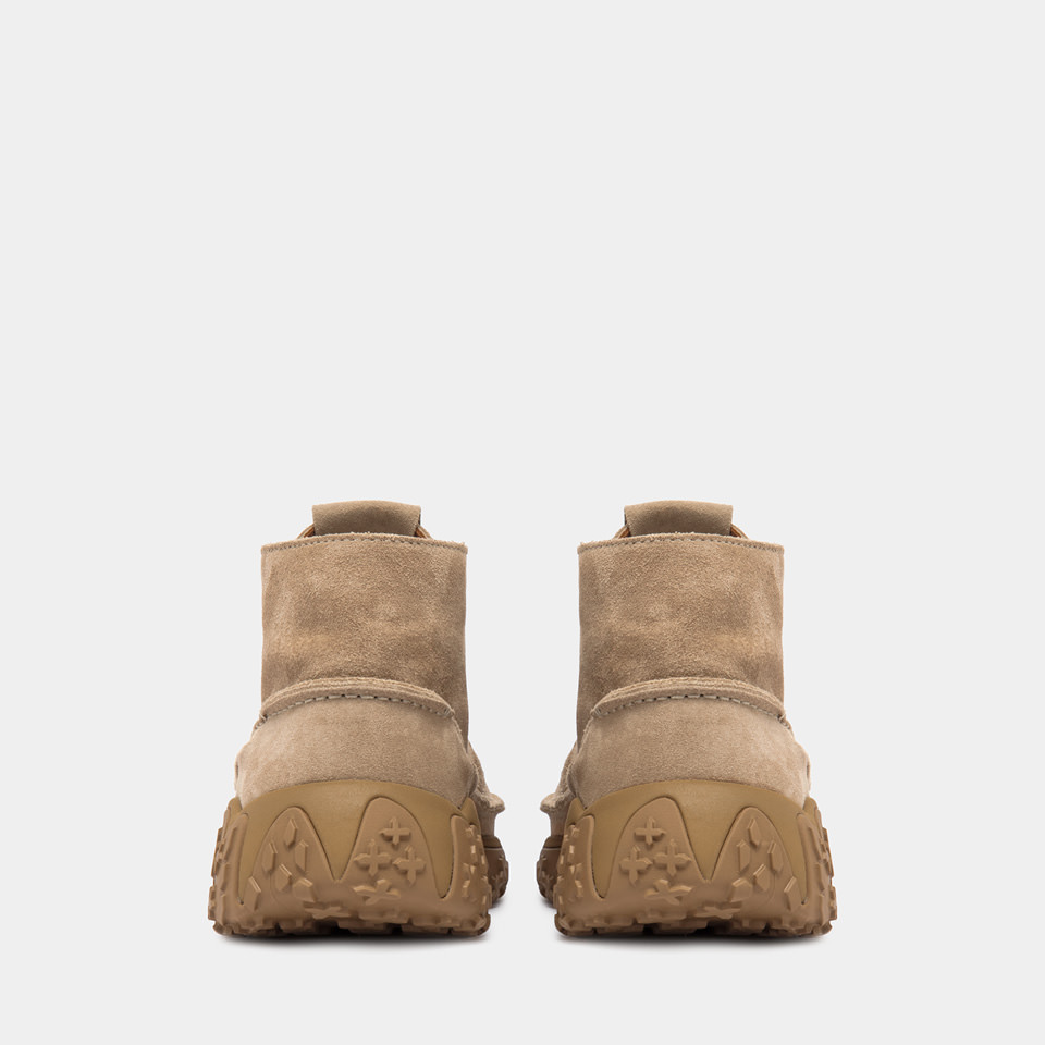 BUTTERO: VINCI X ANKLE BOOTS IN BEIGE SUEDE