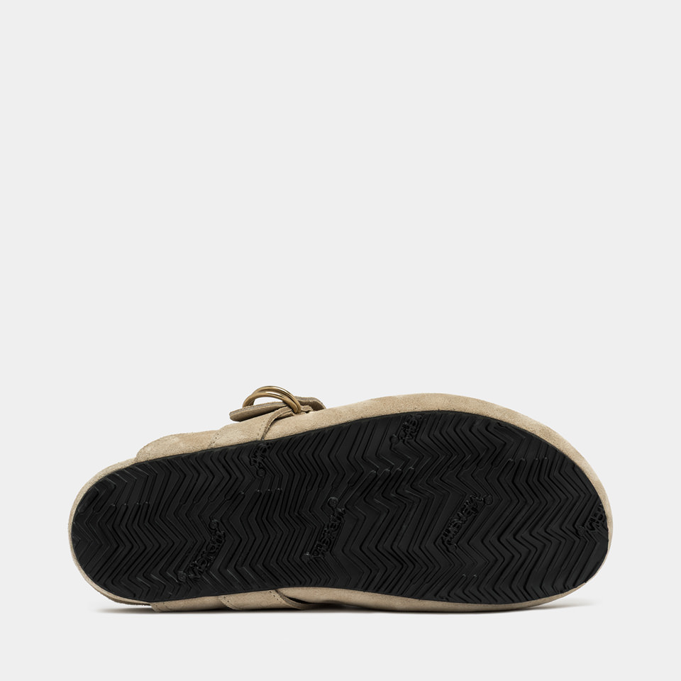 BUTTERO: CORTONA MULES IN BEIGE SUEDE