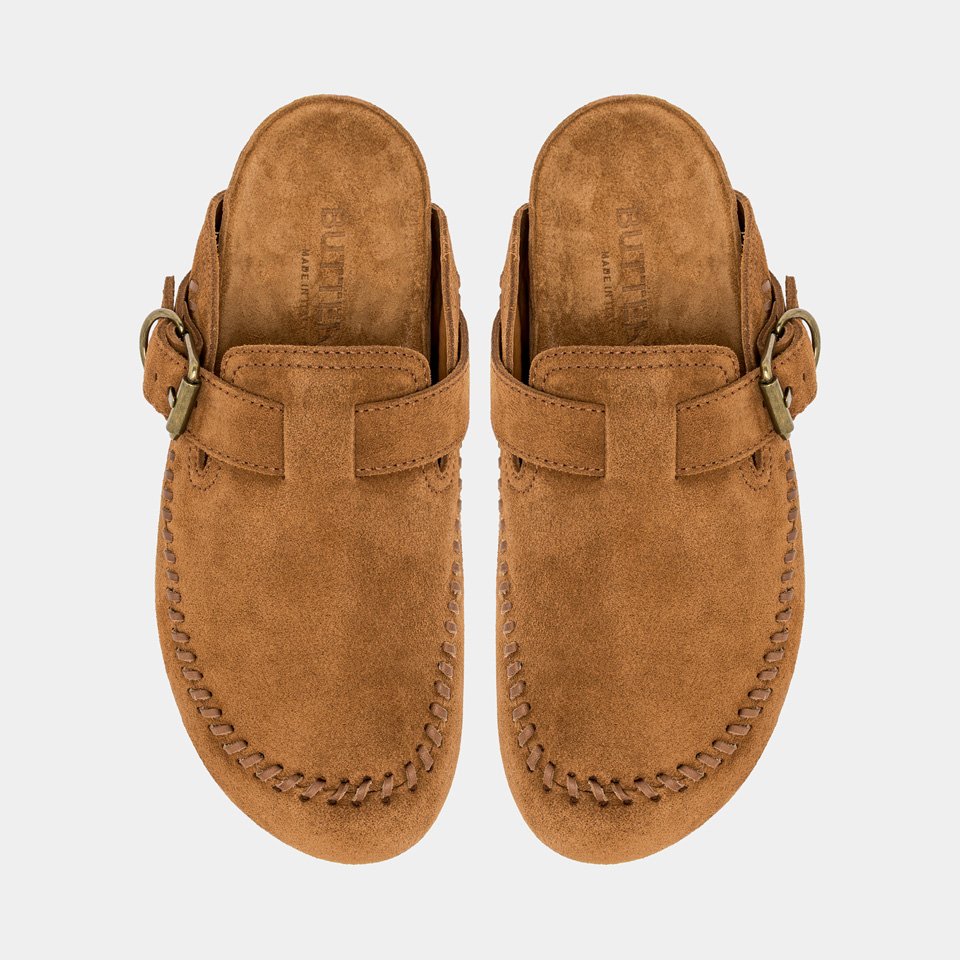 BUTTERO: SABOT CORTONA IN SUEDE TERRA