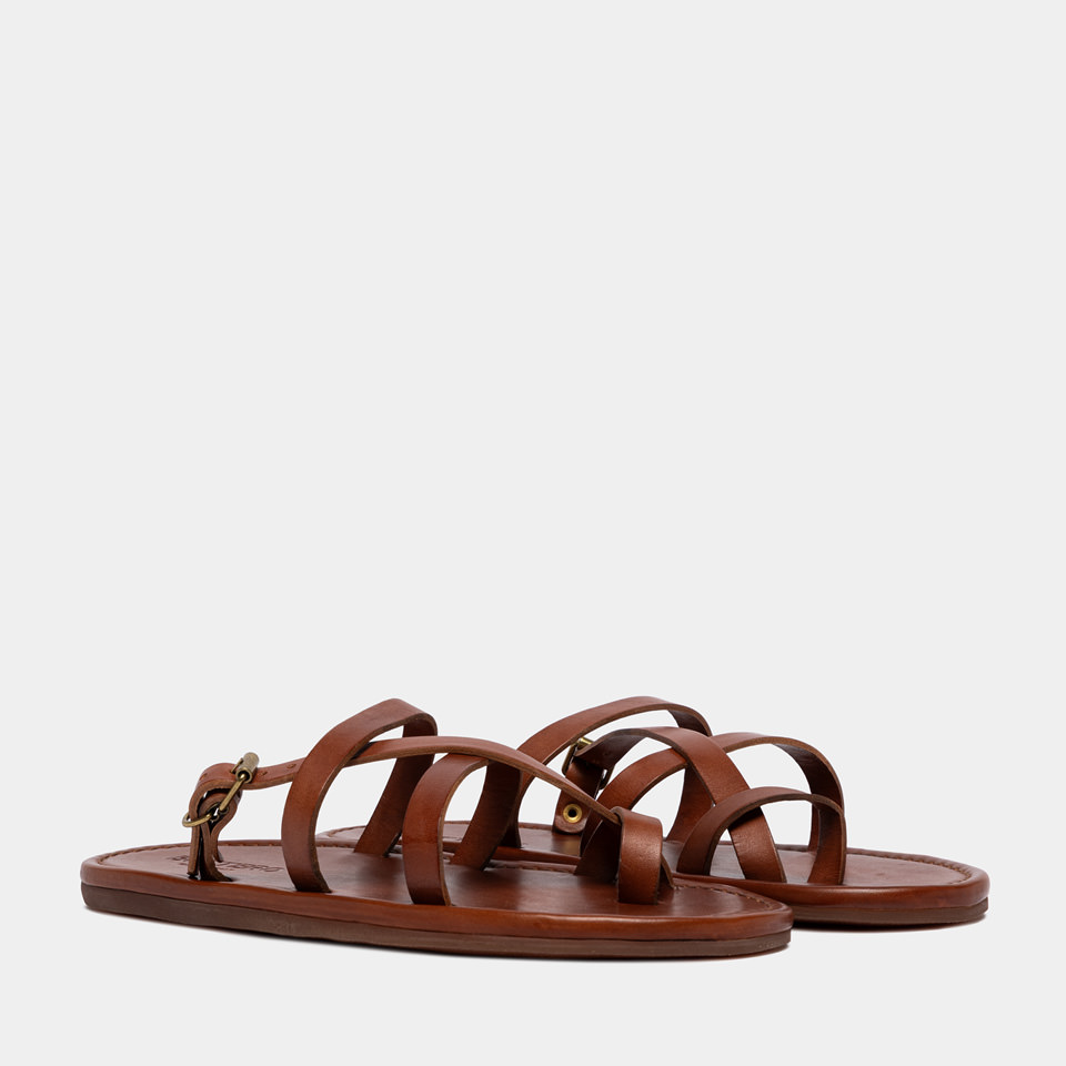 BUTTERO: SANDALO EL PASO IN PELLE CORTECCIA