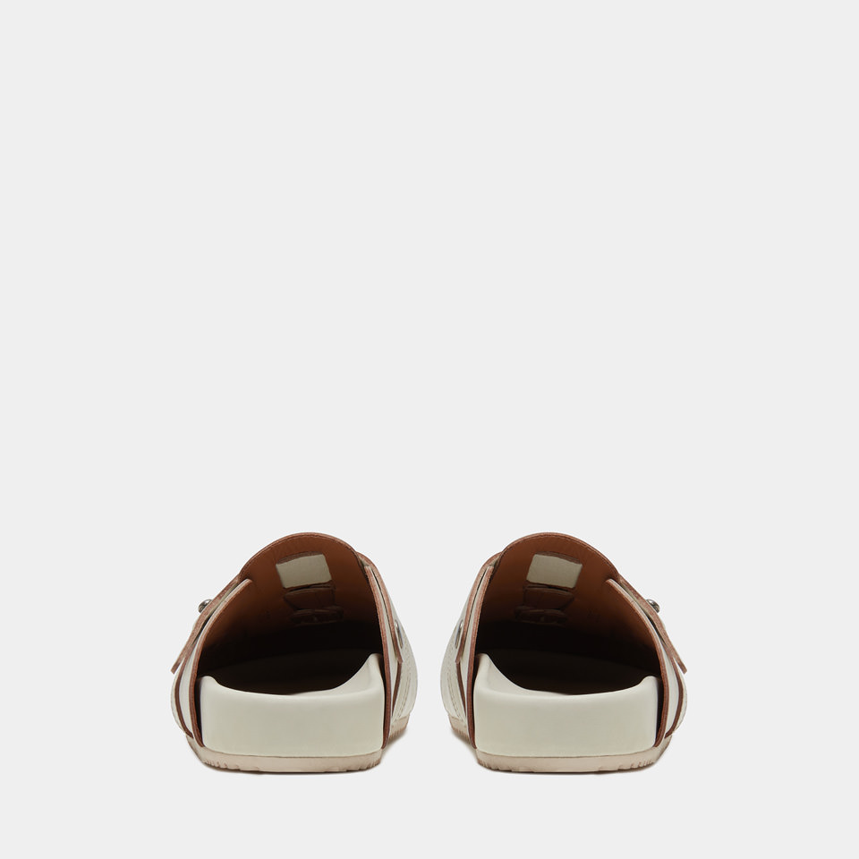 BUTTERO: GLAMPING SANDALS IN WHITE LEATHER