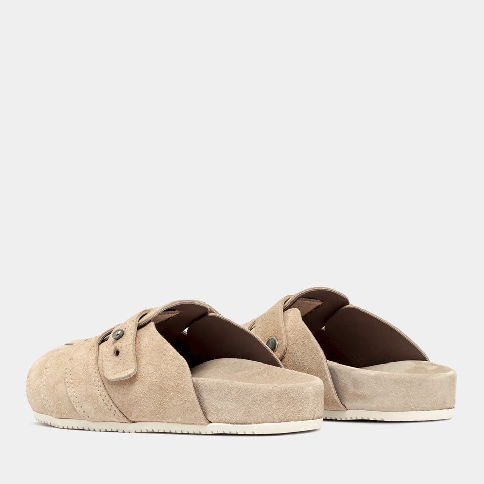 BUTTERO: SABOT GLAMPING IN SUEDE CAMEL