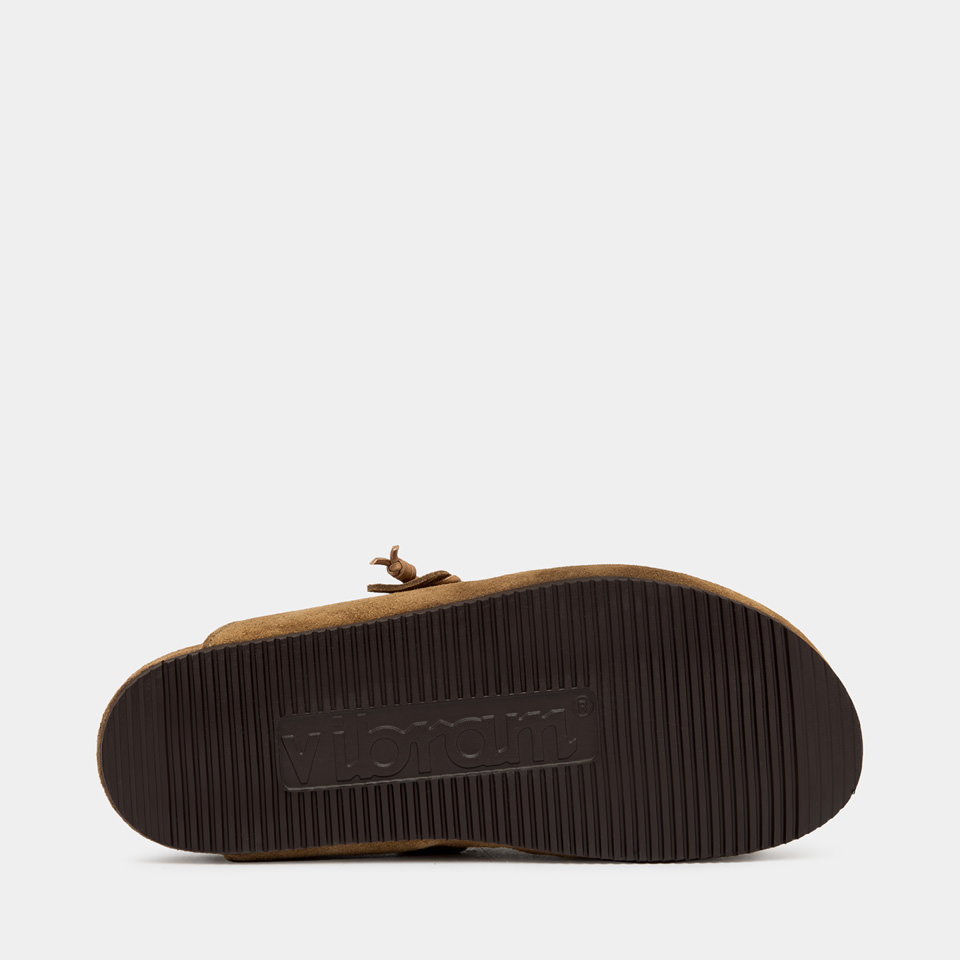 BUTTERO: GLAMPING SABOT IN CURRY YELLOW SUEDE