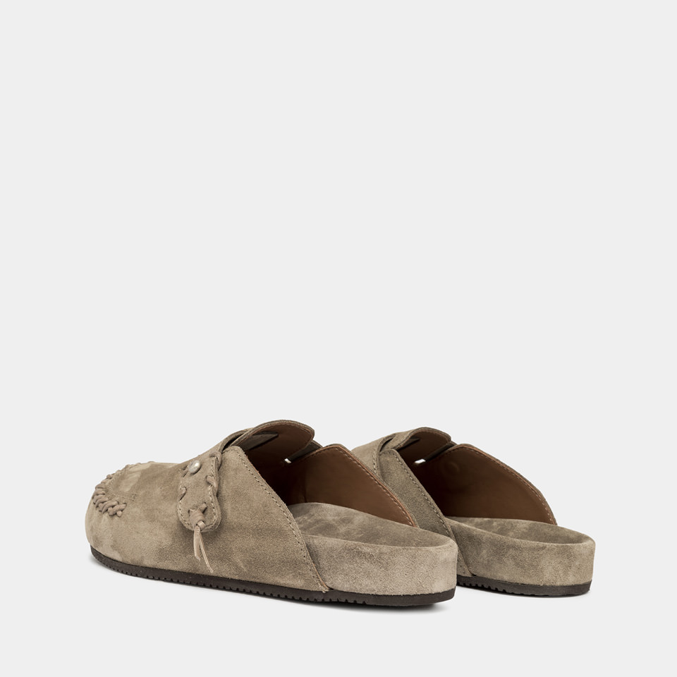 BUTTERO: SABOT GLAMPING EN DAIM LEAD GREY