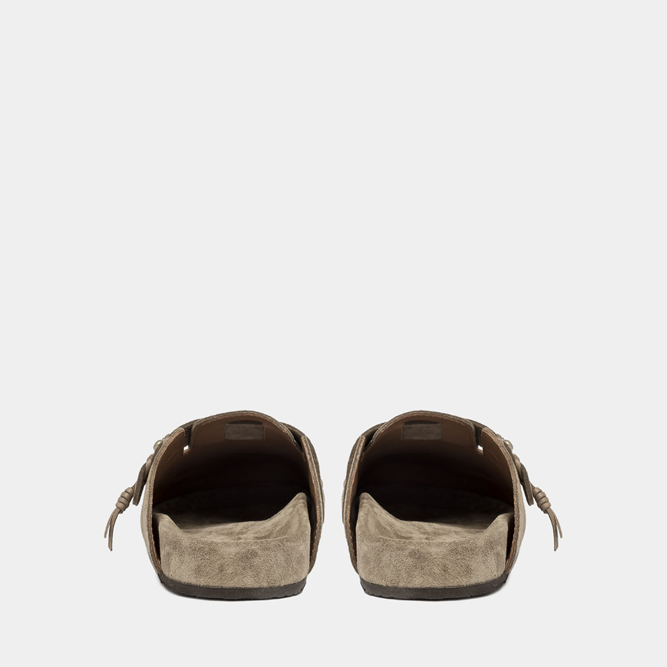 BUTTERO: SABOT GLAMPING EN DAIM LEAD GREY