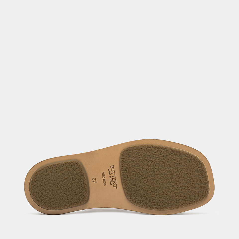 BUTTERO: SELLA SANDALS IN COPPER BROWN SUEDE
