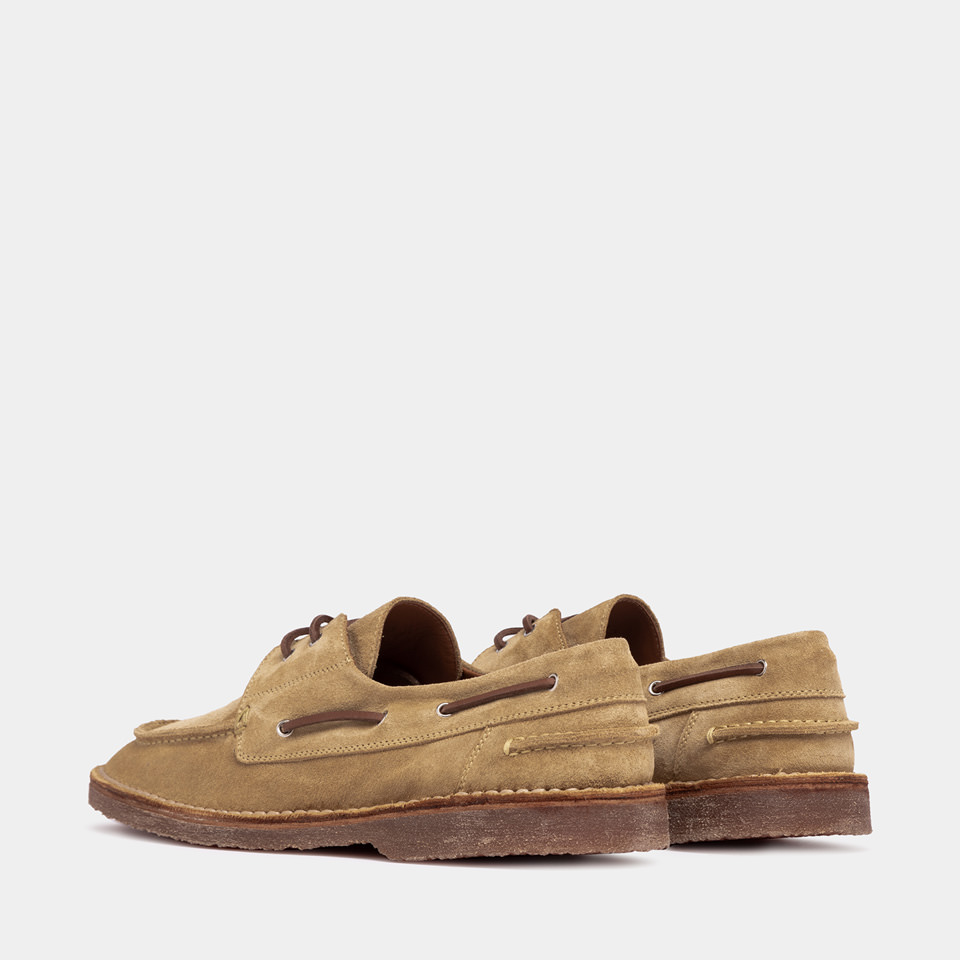 BUTTERO: SCARPA DA BARCA ARGENTARIO IN SUEDE SENAPE