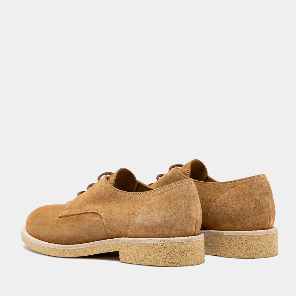 BUTTERO: CHAUSSURE DERBY DANTE EN DAIM CUIVRE