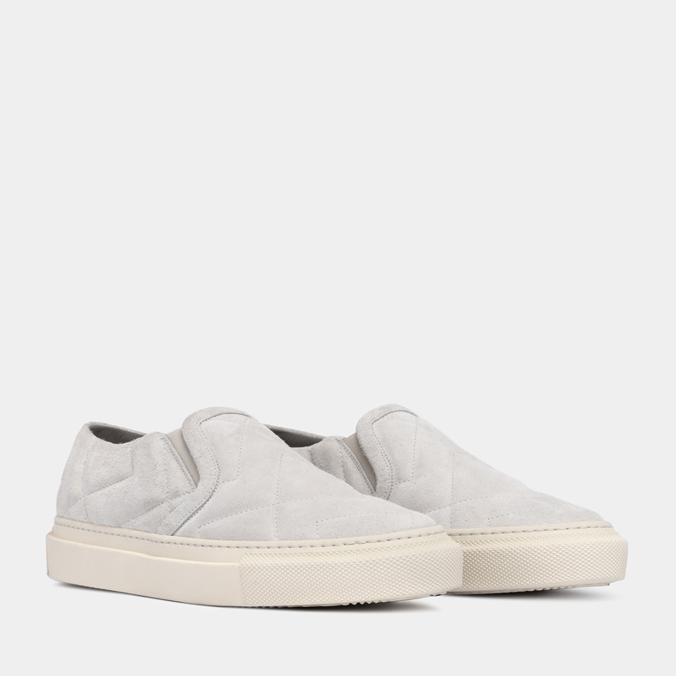 BUTTERO: TANINO SLIP ON SHOES IN LAMB SUEDE 