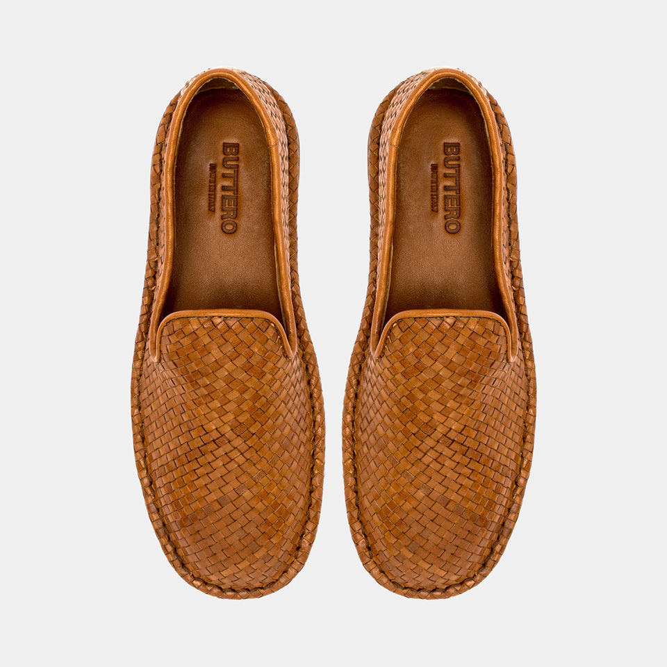 BUTTERO: ERCOLE SLIPPERS IN NATURAL COLOR LEATHER