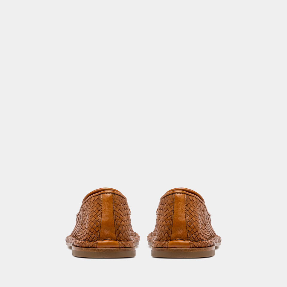 BUTTERO: ERCOLE SLIPPERS IN NATURAL COLOR LEATHER