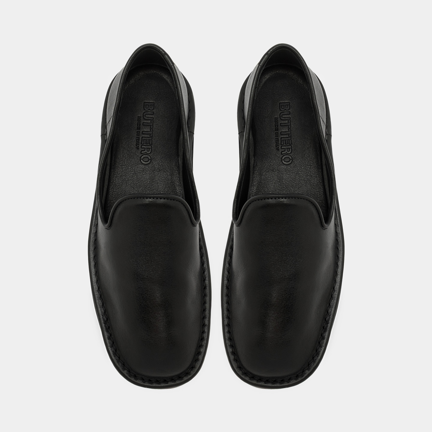 BUTTERO ERCOLE SLIPPERS IN BLACK COLOR LEATHER B10831ORIFO