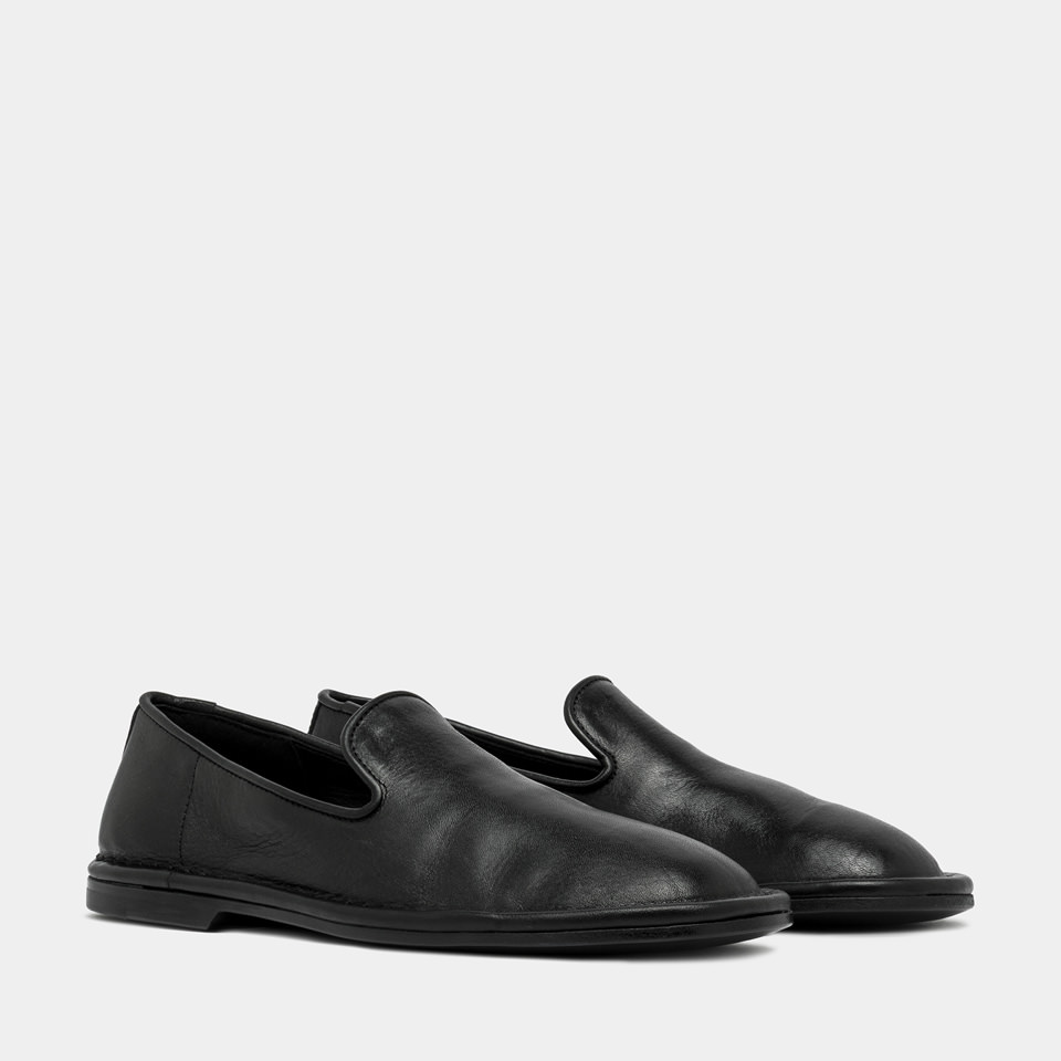 BUTTERO: SLIPPER ERCOLE IN PELLE NERO