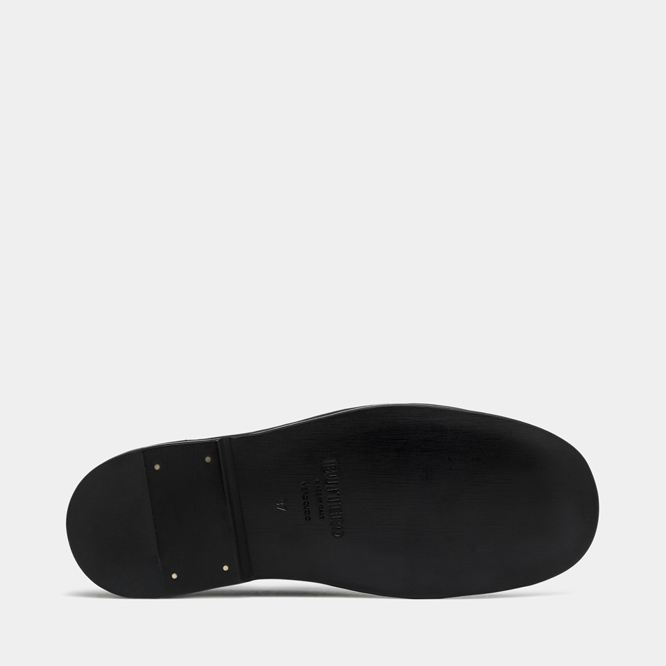 BUTTERO: SLIPPER ERCOLE IN PELLE NERO