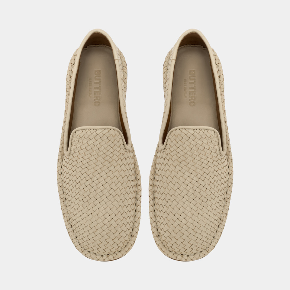 BUTTERO: SLIPPER ERCOLE IN PELLE PANNA
