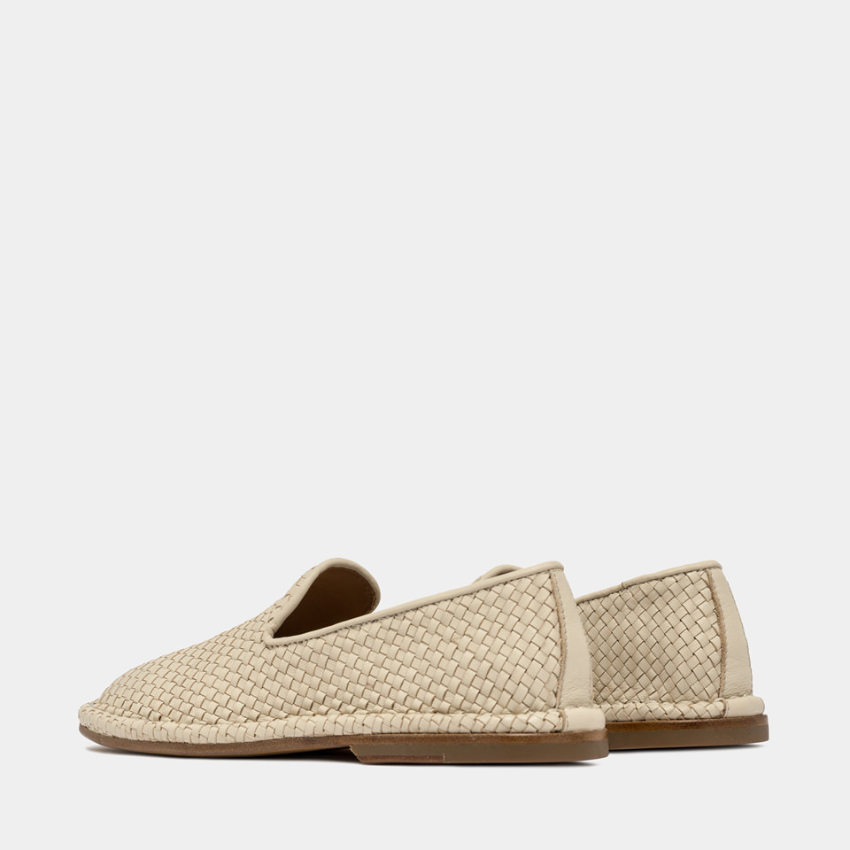 BUTTERO: SLIPPER ERCOLE IN PELLE PANNA