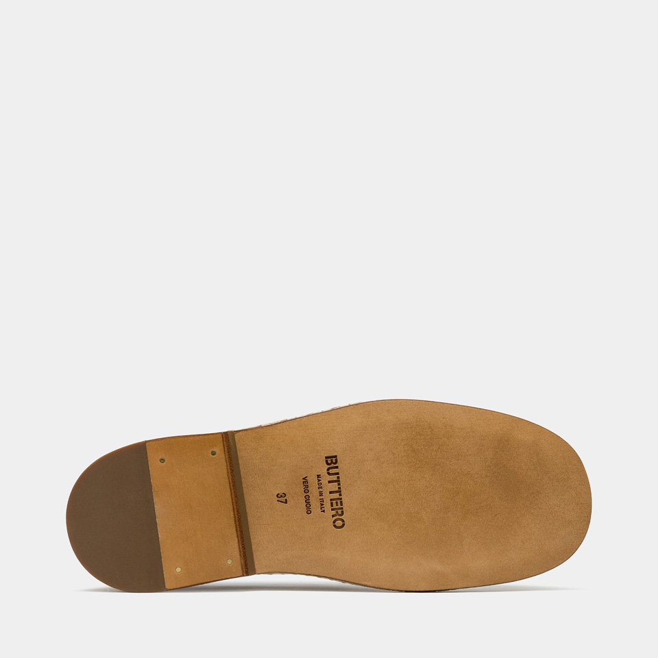 BUTTERO: SLIPPER ERCOLE IN PELLE PANNA