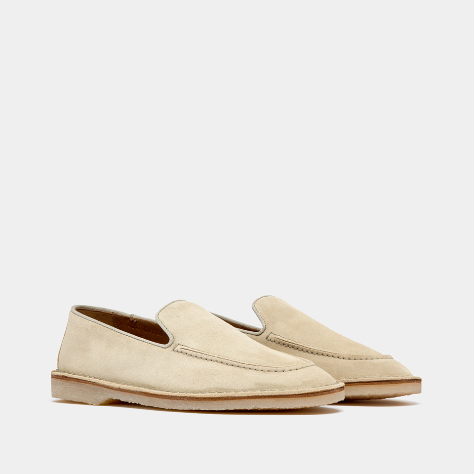 BUTTERO: ERCOLE SLIPPERS IN BEIGE SUEDE