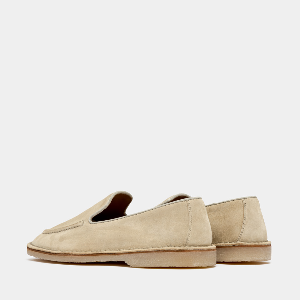 BUTTERO: ERCOLE SLIPPERS IN BEIGE SUEDE