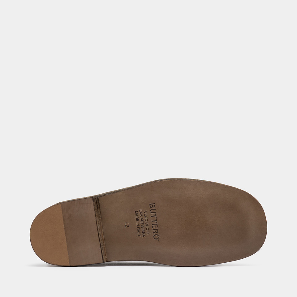 BUTTERO: ERCOLE SLIPPERS IN FOREST COLOR SUEDE