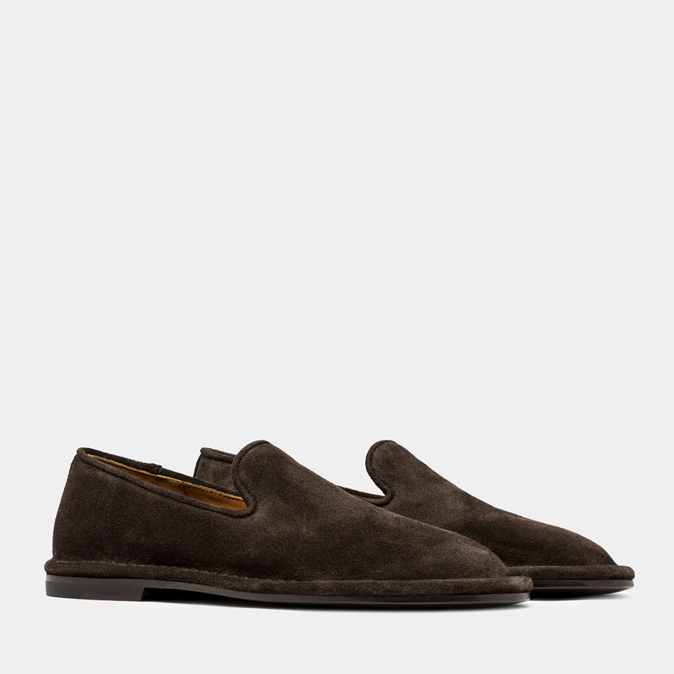 BUTTERO: SLIPPER ERCOLE IN SUEDE MOKA