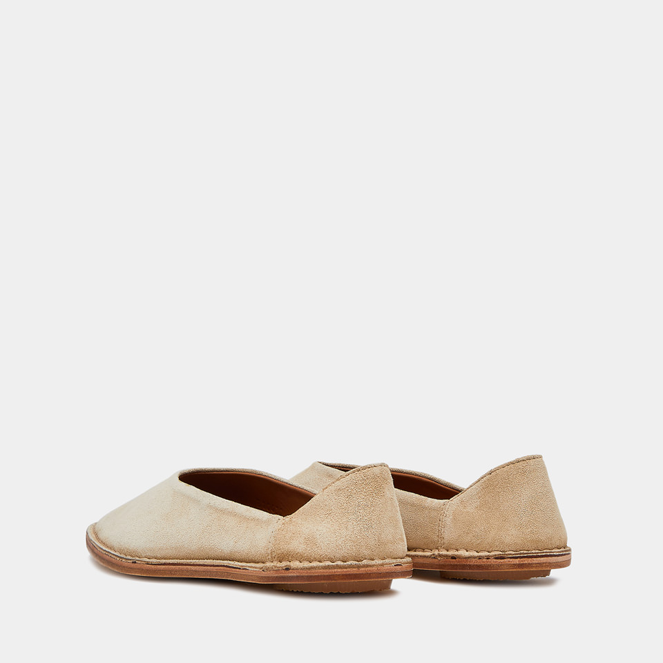 BUTTERO: RIVIERA SLIPPERS IN COOKIE BROWN SUEDE