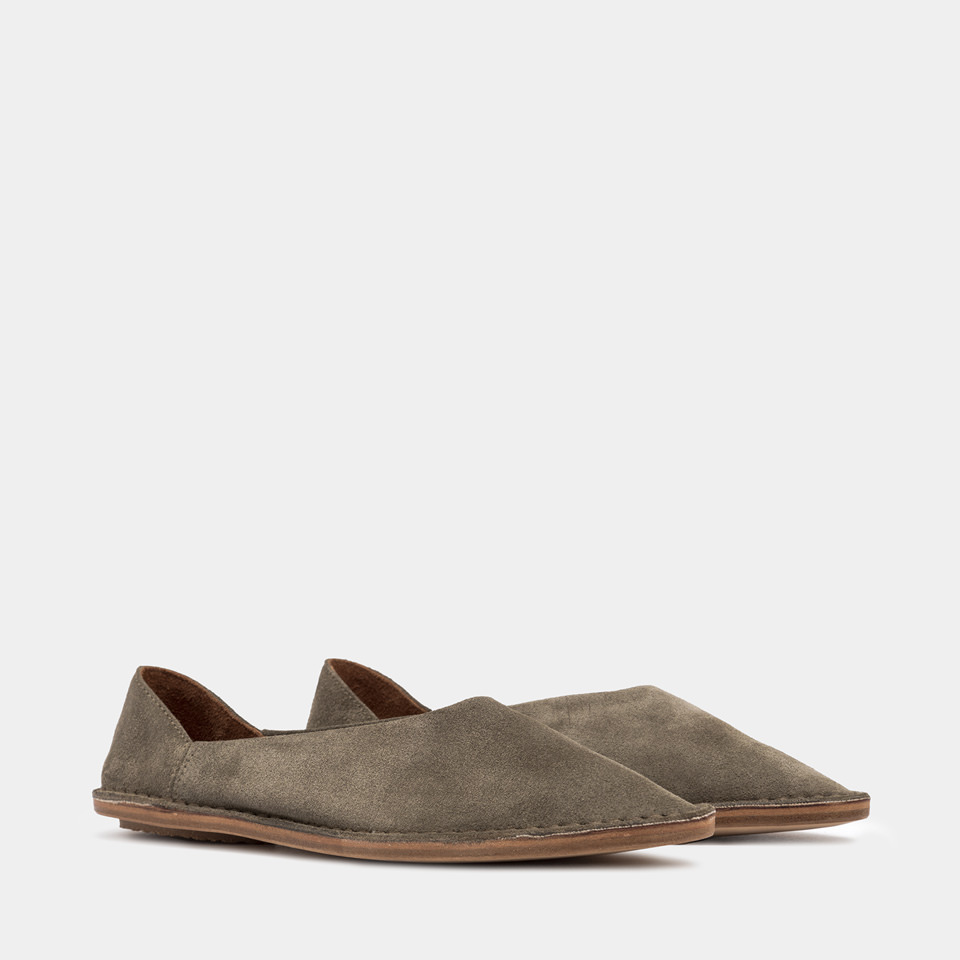 BUTTERO: RIVIERA SLIPPERS IN FOREST COLOR SUEDE