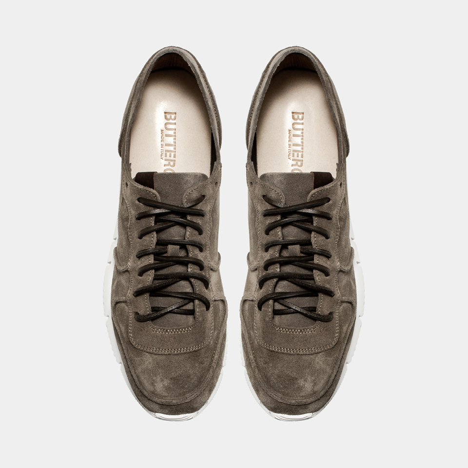 BUTTERO: SNEAKERS CARRERA IN SUEDE TAUPE