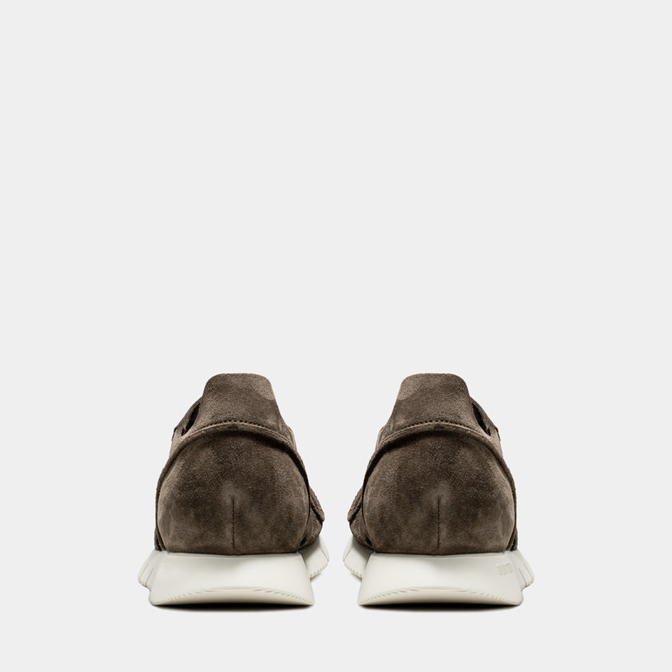 BUTTERO: SUEDE CARRERA SNEAKERS COLOR TAUPE