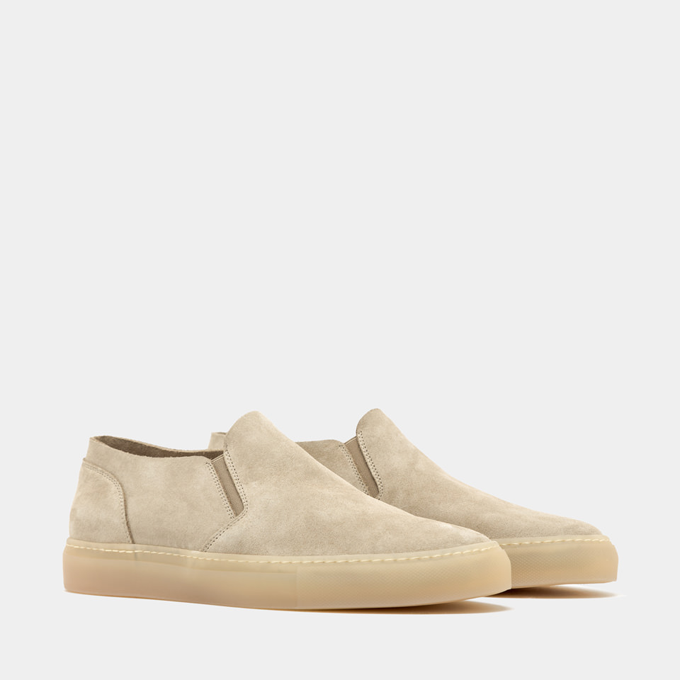 BUTTERO: TANINO SNEAKERS IN BEIGE SUEDE