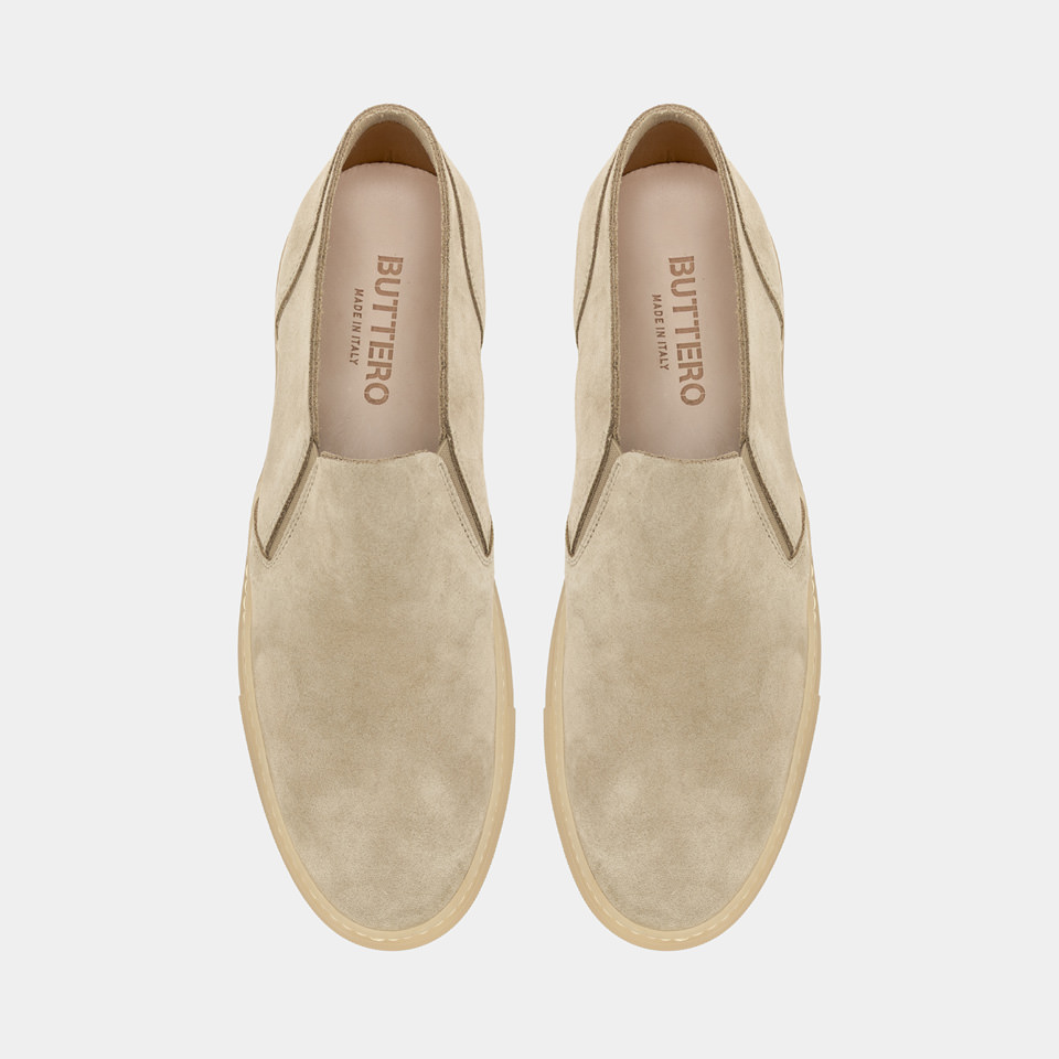 BUTTERO: TANINO SNEAKERS IN BEIGE SUEDE