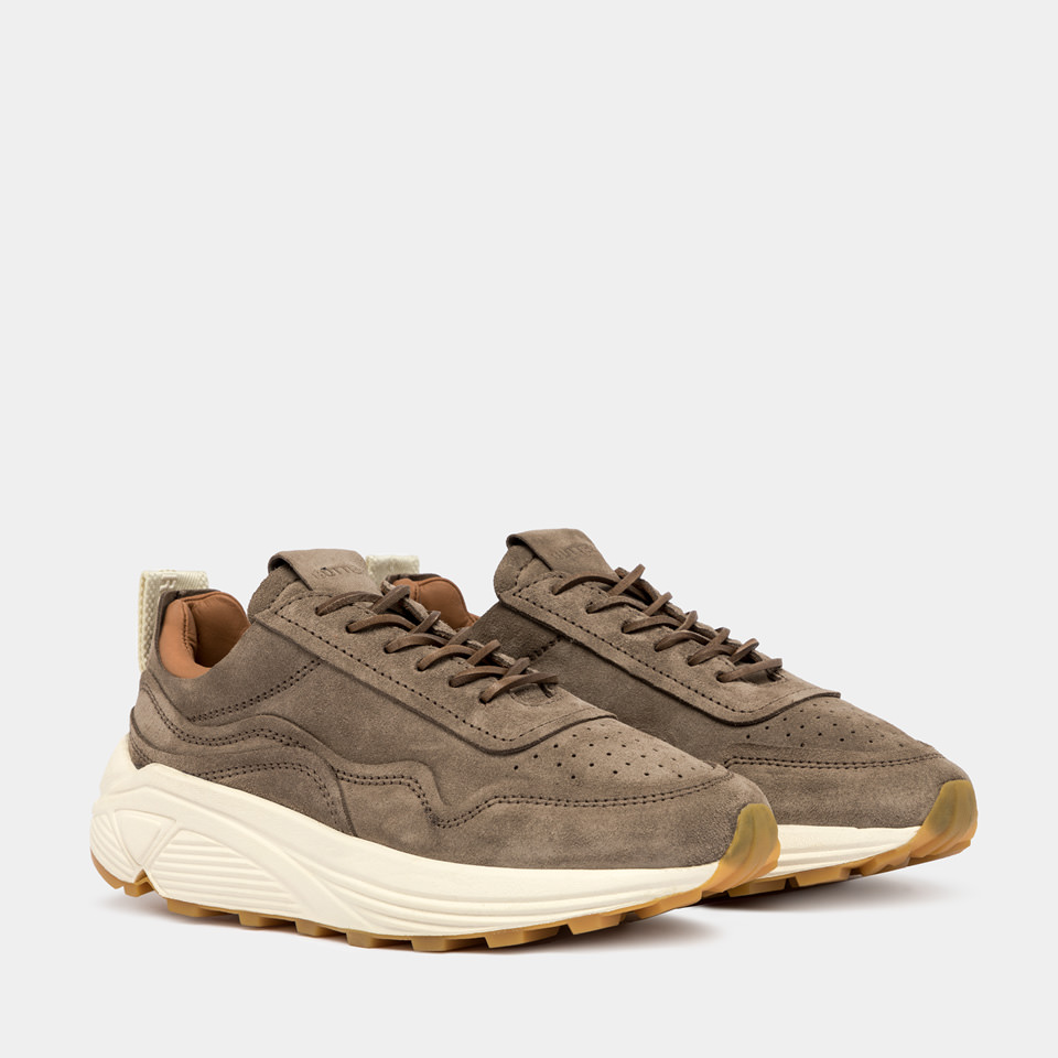 BUTTERO: SNEAKERS VINCI IN SUEDE COCCO