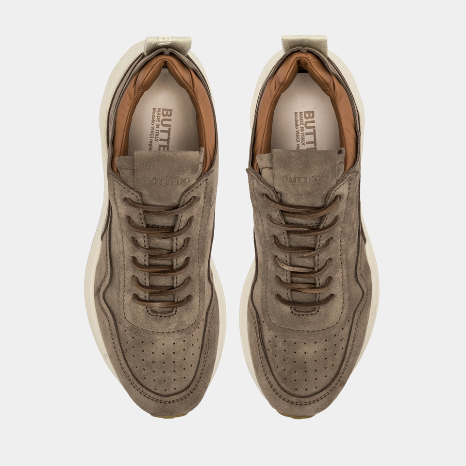 BUTTERO: SNEAKERS VINCI IN SUEDE COCCO