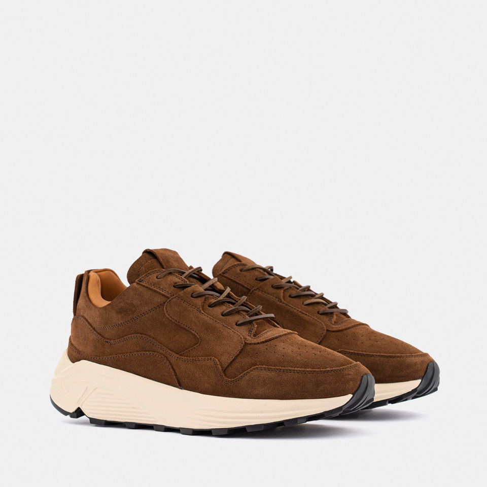 BUTTERO: SNEAKER VINCI IN SUEDE SIGARO