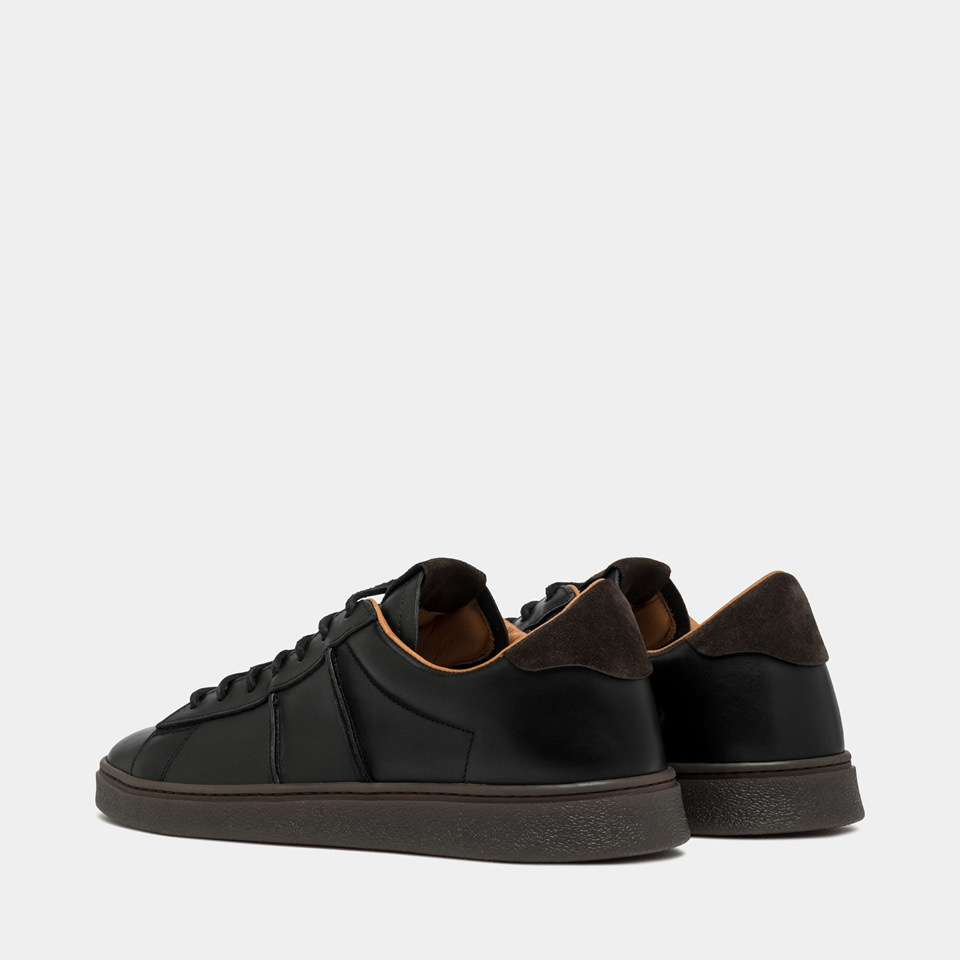 BUTTERO: BURRO SNEAKERS IN BLACK LEATHER