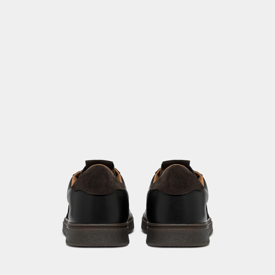 BUTTERO: BURRO SNEAKERS IN BLACK LEATHER