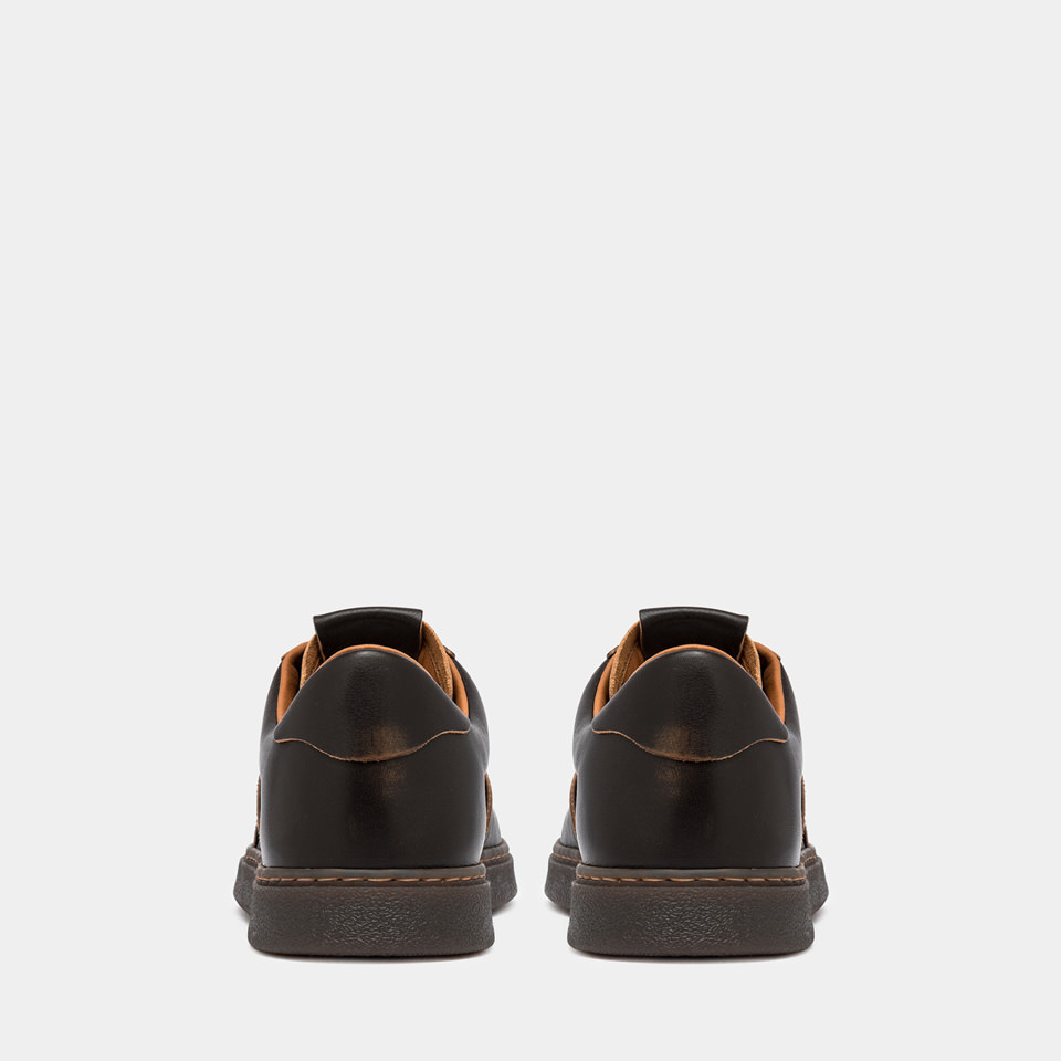 BUTTERO: BURRO SNEAKERS IN WALNUTS LEATHER