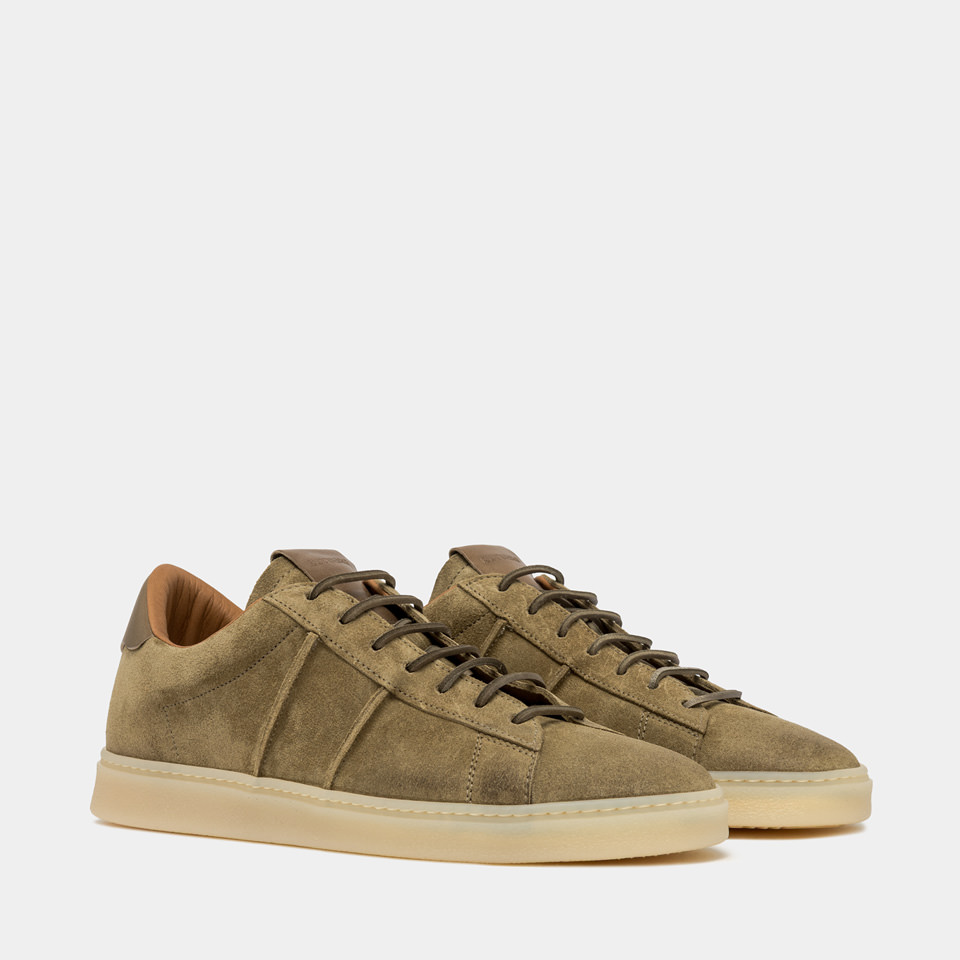 BUTTERO: SNEAKERS BURRO EN SUÈDE GRIS PLOMB