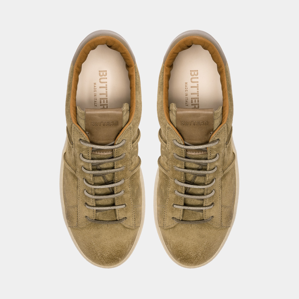 BUTTERO: SNEAKERS BURRO EN SUÈDE GRIS PLOMB