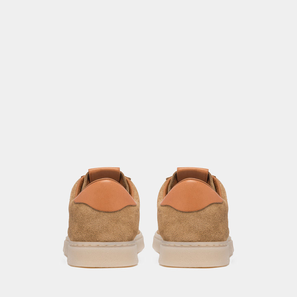 BUTTERO: BURRO SNEAKERS IN COPPER BROWN SUEDE