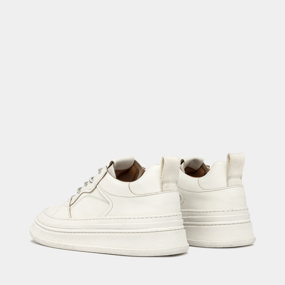 BUTTERO: CIRCOLO SNEAKERS IN WHITE LEATHER