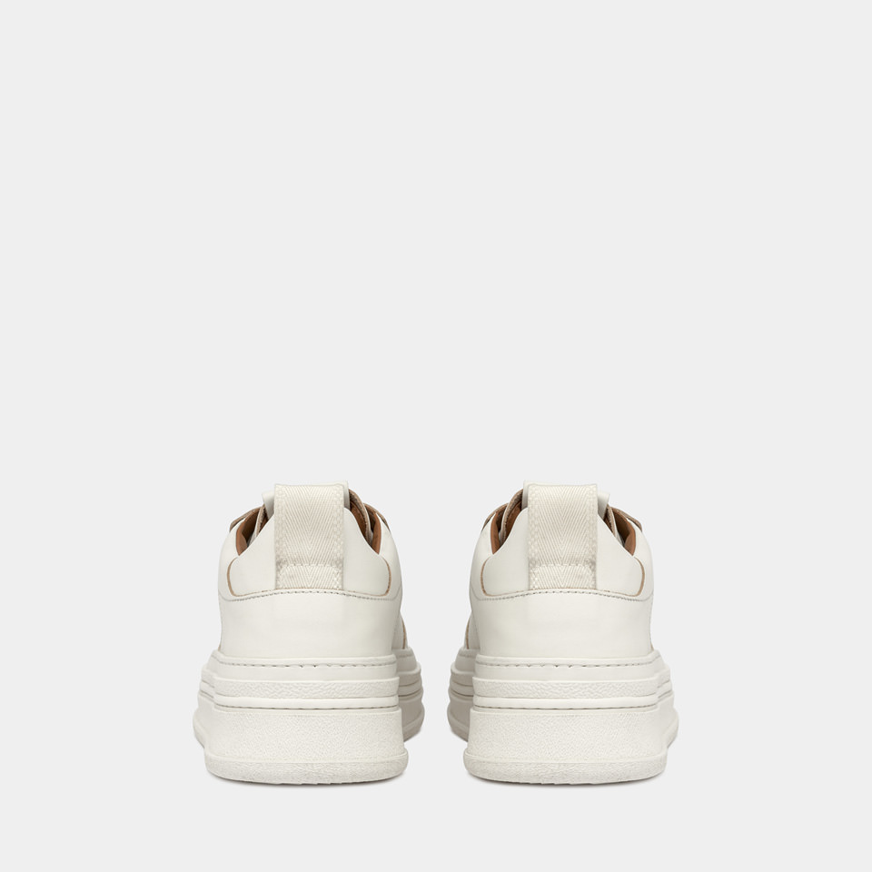 BUTTERO: CIRCOLO SNEAKERS IN WHITE LEATHER