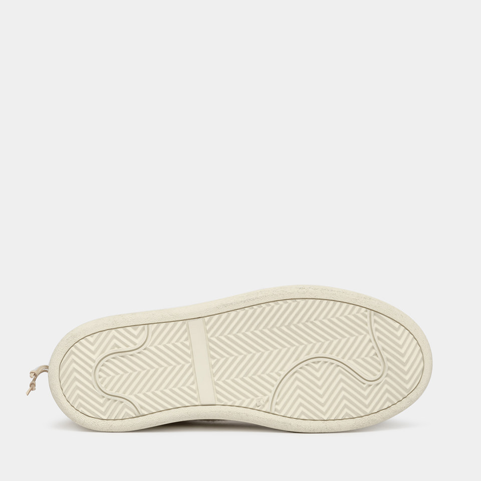 BUTTERO: CIRCOLO SNEAKERS IN COOKIE WOOL AND LEATHER