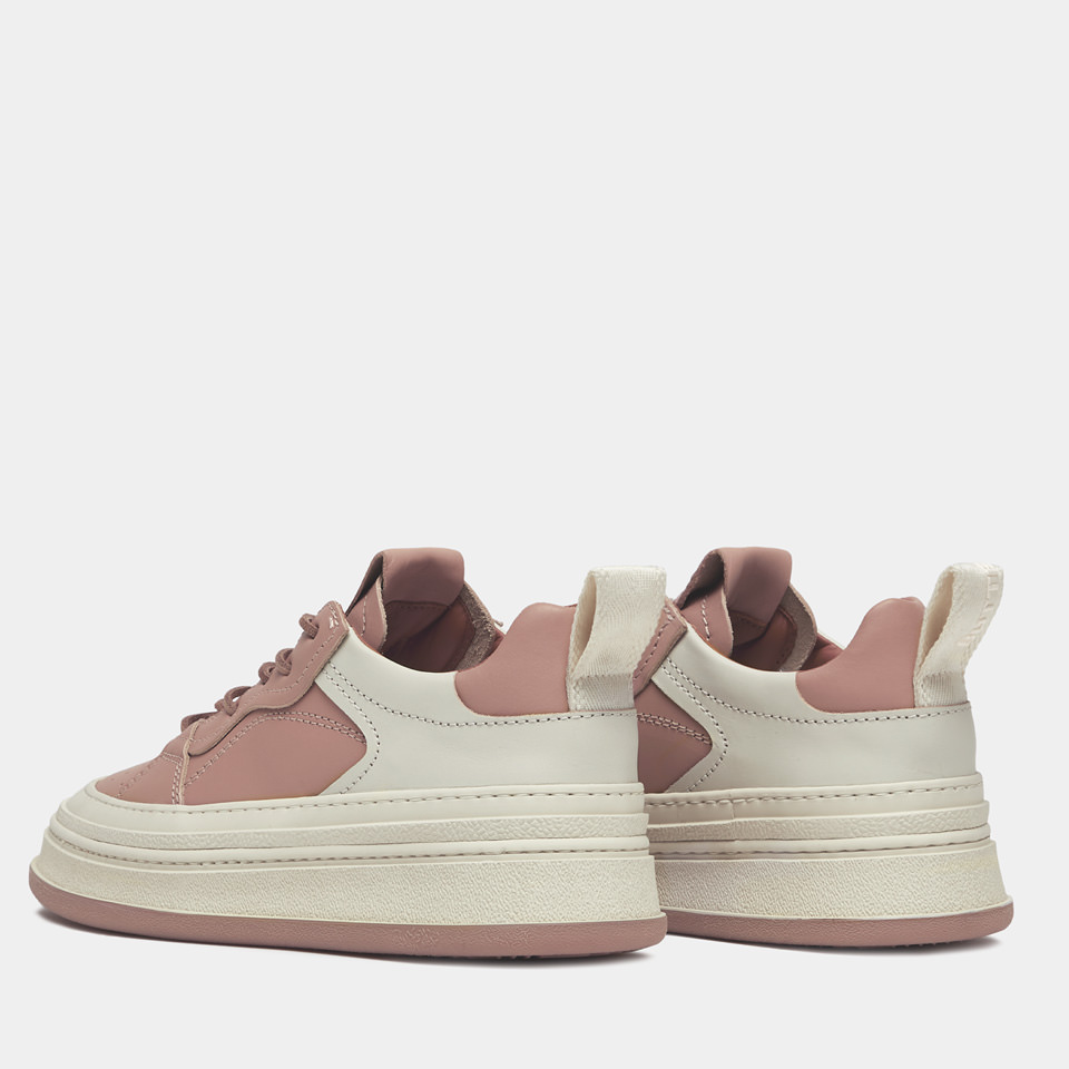 BUTTERO: CIRCOLO SNEAKERS IN ANTIQUE PINK LEATHER 