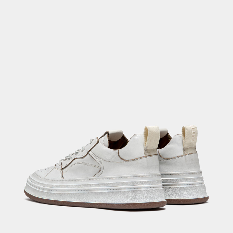 BUTTERO: SNEAKERS CIRCOLO IN PELLE USED BIANCO