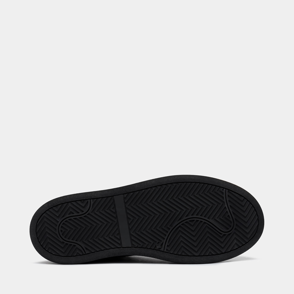 BUTTERO: CIRCOLO MID SNEAKERS IN BLACK HAMMERED LEATHER