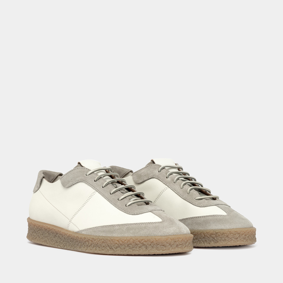 BUTTERO: CRESPO SNEAKERS IN WHITE LEATHER 