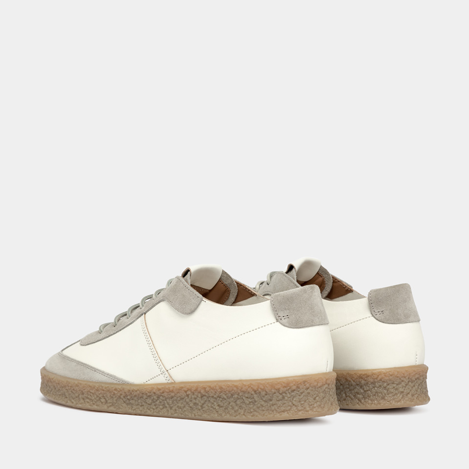 BUTTERO: CRESPO SNEAKERS IN WHITE LEATHER 